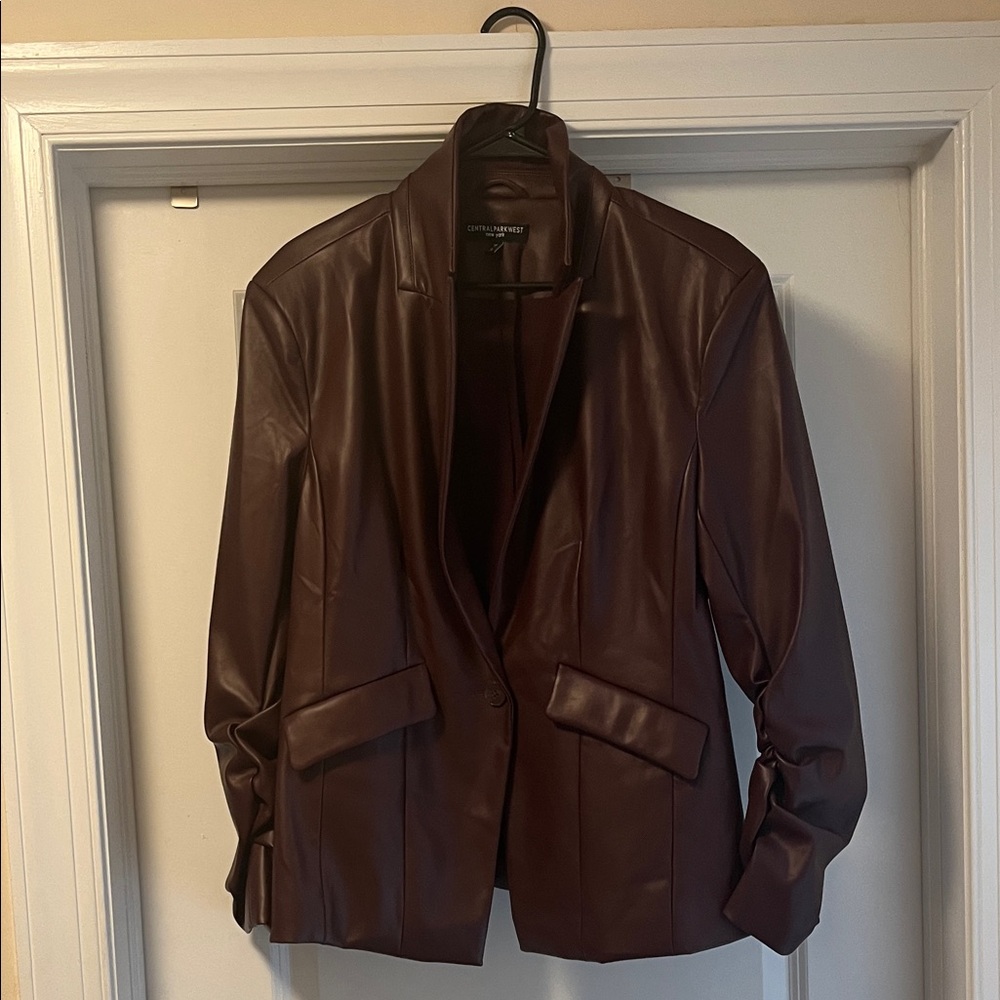 Women's Dark Brown Leather Blazer